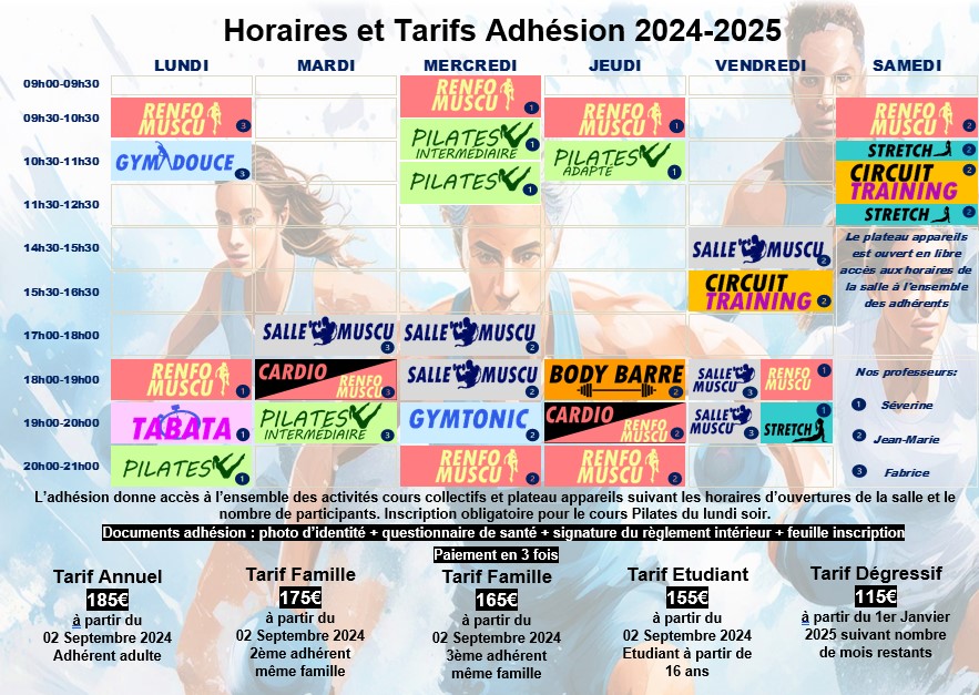 Flyer Nac Musculation avec les informations essentielles