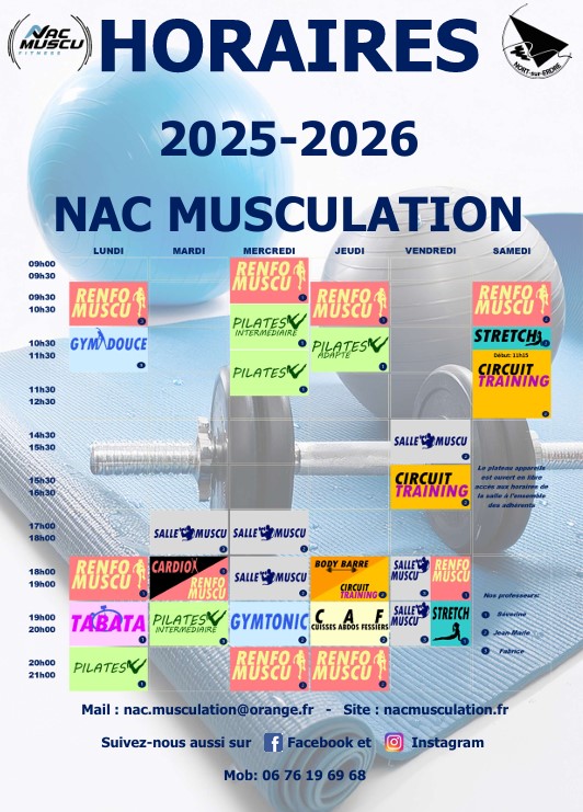 planning nac musculation 2025 2026